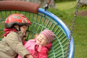 kids wearing helmets