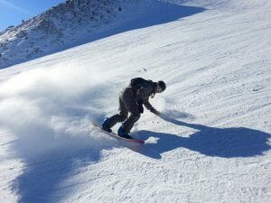 Man on a Snowboard