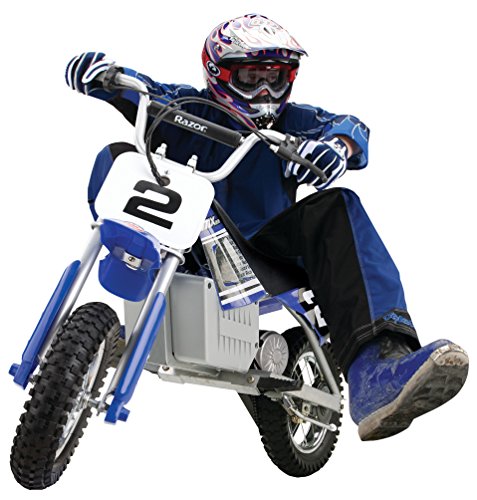 Boy riding Razor MX350 dirt rocket bike