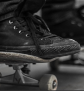 black high top skate shoes